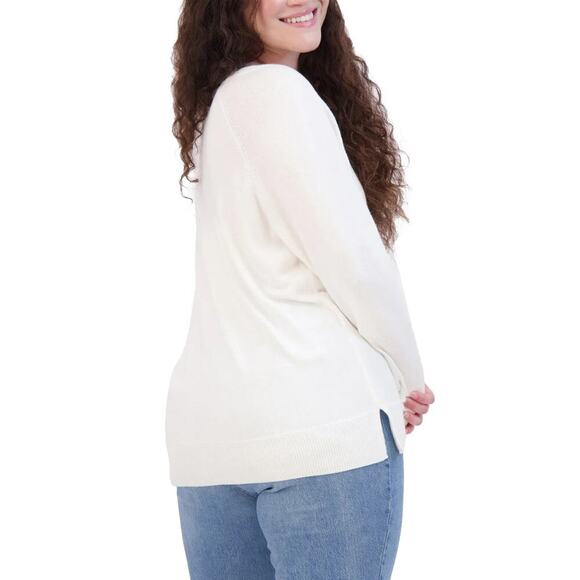 NWT Lucky Brand Women's V-Neck Soft Cotton Blend Knit Sweater - Picture 6 of 8